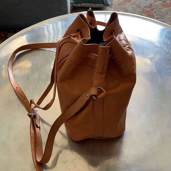Force Ten vintage leather crossbody bucket bag - Picture 3 of 15